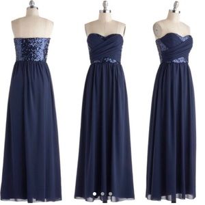 ModCloth Chi Chi London Navy Sequined Formal Dress
